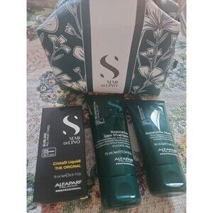 AlfaParf Semi Di Lino Cristalli Liquidi Illuminating Serum, Shampoo And Mask Set